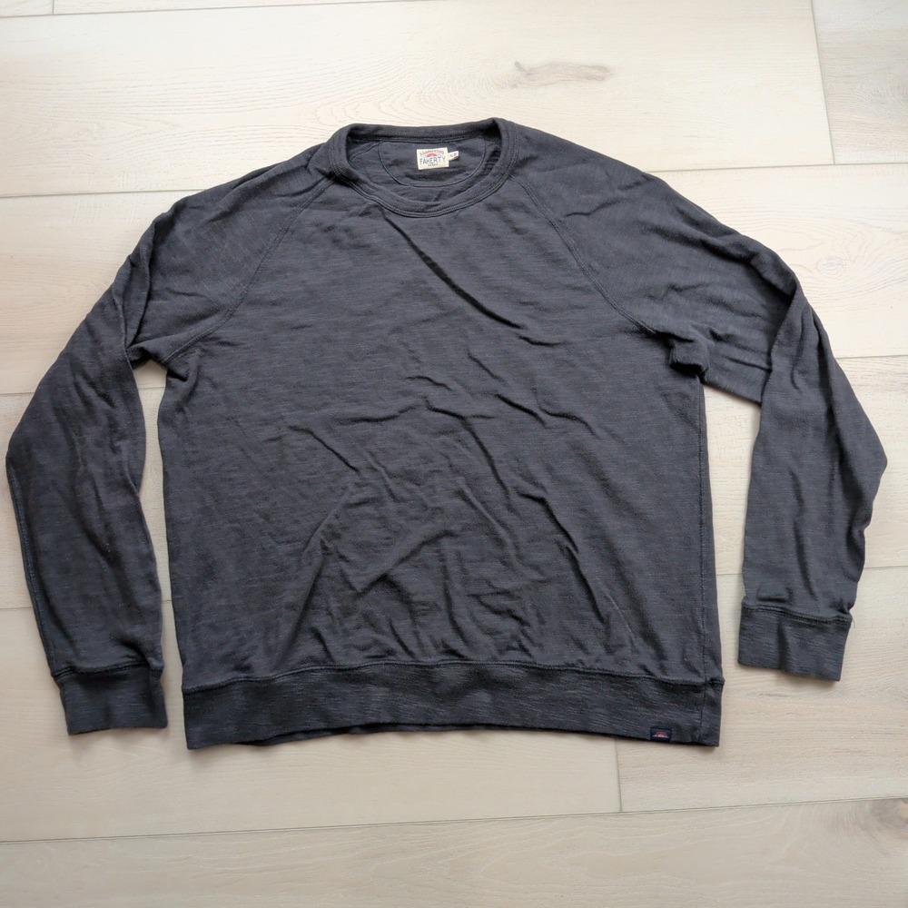 Faherty Sunwashed Knit Long Sleeve Shirt Mens XL Graphite Grey MKC0080GRP